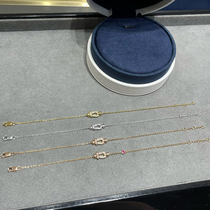[⭐Veyra]FORCE 10 DIAMOND CHAIN LINK PINK GOLD BRACELET