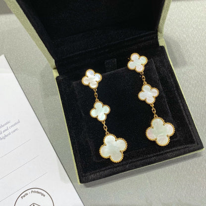 [⭐Veyra]CLOVER MOP 3 MOTIFS GOLD EARRINGS