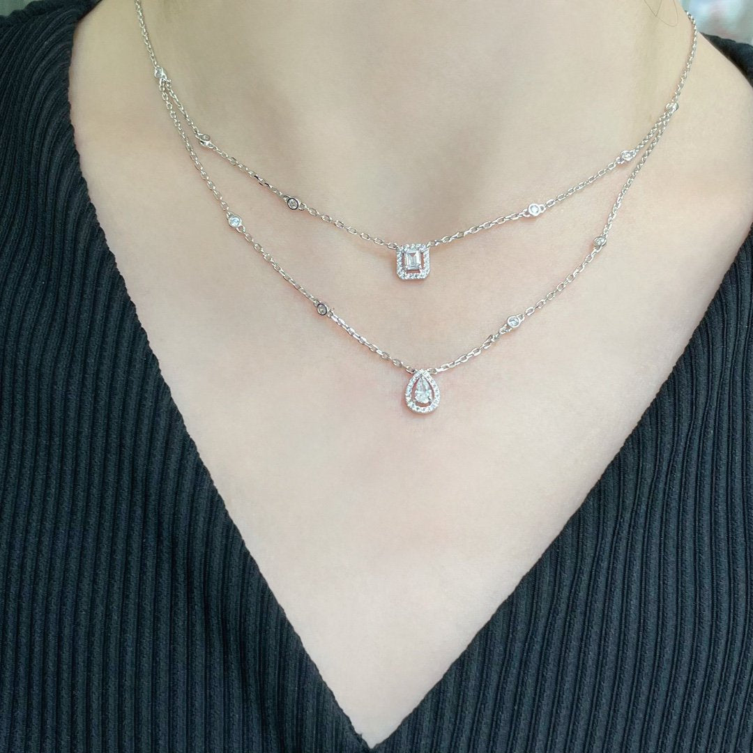 [⭐Veyra]MY TWIN 2 ROW DIAMOND NECKLACE