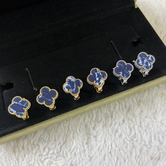 [⭐Veyra]CLOVER PIETERSITE MEDIUM STUD EARRINGS