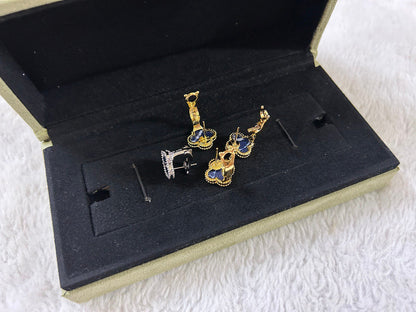 [⭐Veyra]CLOVER PIETERSITE MEDIUM STUD EARRINGS