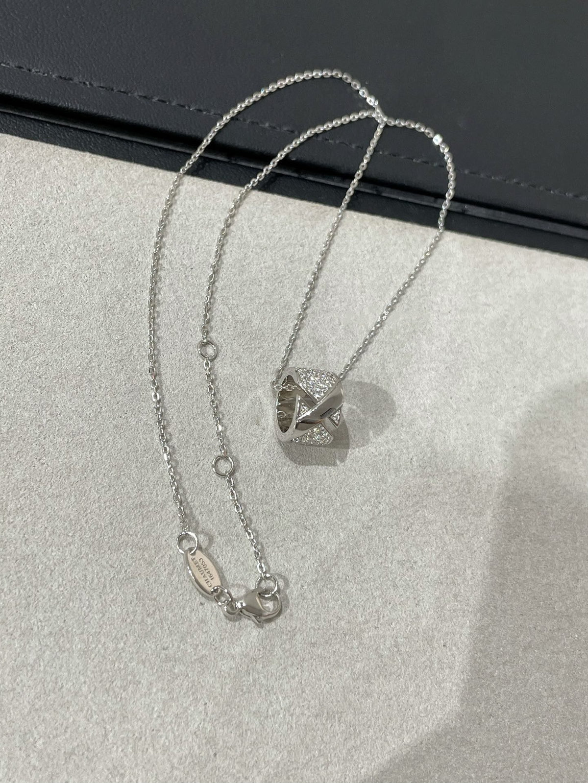 [⭐Veyra]LIENS EVIDENCE DIAMOND PAVED NECKLACE