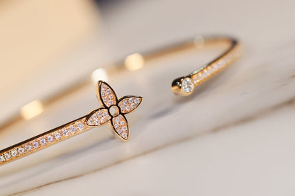 [⭐Veyra]IDYLLE GOLD OPEN BRACELET DIAMOND PAVED