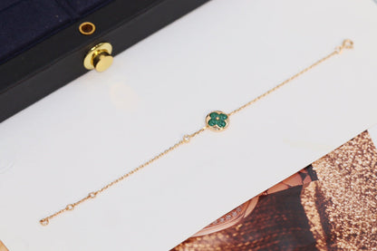 [⭐Veyra]STAR AND SUN 4 MOTIF PINK GOLD MALACHITE BRACELET