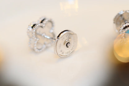 [⭐Veyra]CLOVER MINI TURQUOISE SILVER STUD EARRINGS