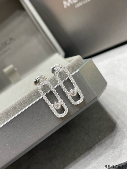 [⭐Veyra]MOVE UNO STUD DIAMOND PAVED EARRINGS