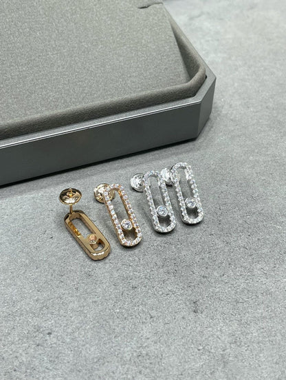 [⭐Veyra]MOVE UNO STUD DIAMOND PAVED EARRINGS