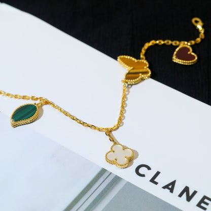 [⭐Veyra]LUCKY SPRING 5 MOTIF GOLD BRACELET