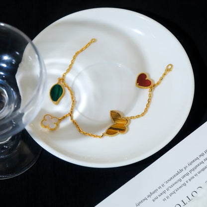 [⭐Veyra]LUCKY SPRING 5 MOTIF GOLD BRACELET