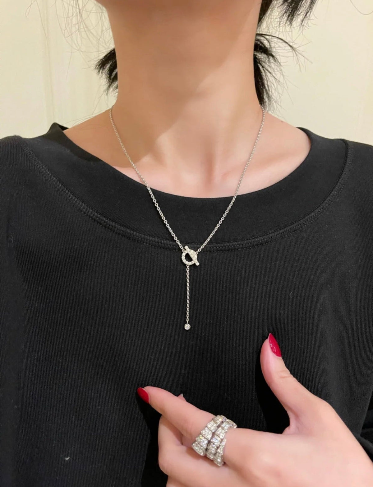 [⭐Veyra]FINESSE SILVER DIAMOND NECKLACE
