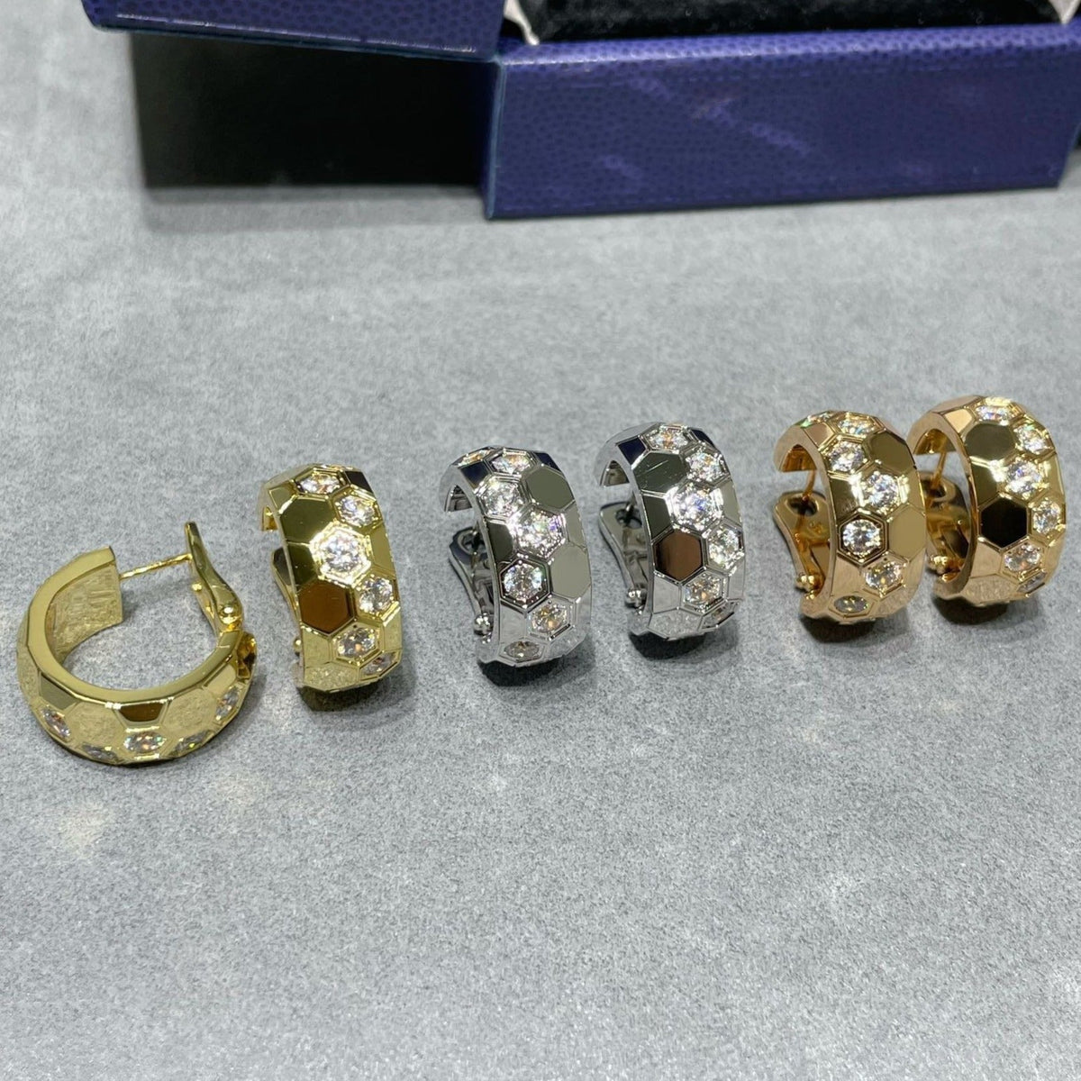 [⭐Veyra]BEE LOVE DIAMOND HOOP EARRINGS
