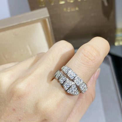 [⭐Veyra]SERPENTI RING SILVER DIAMOND PAVED