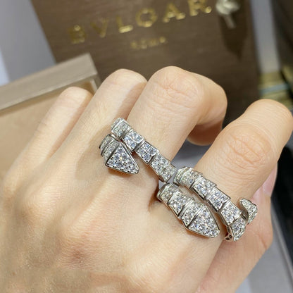 [⭐Veyra]SERPENTI RING SILVER DIAMOND PAVED