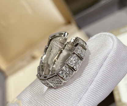[⭐Veyra]SERPENTI RING SILVER DIAMOND PAVED