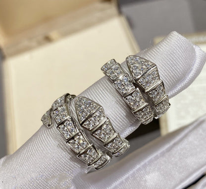 [⭐Veyra]SERPENTI RING SILVER DIAMOND PAVED