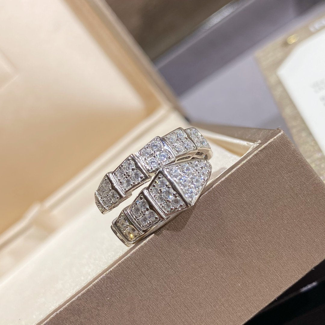 [⭐Veyra]SERPENTI RING SILVER DIAMOND PAVED