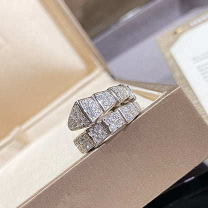 [⭐Veyra]SERPENTI RING SILVER DIAMOND PAVED