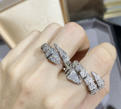 [⭐Veyra]SERPENTI LARGE RING SILVER DIAMOND PAVED