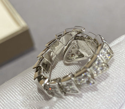 [⭐Veyra]SERPENTI LARGE RING SILVER DIAMOND PAVED