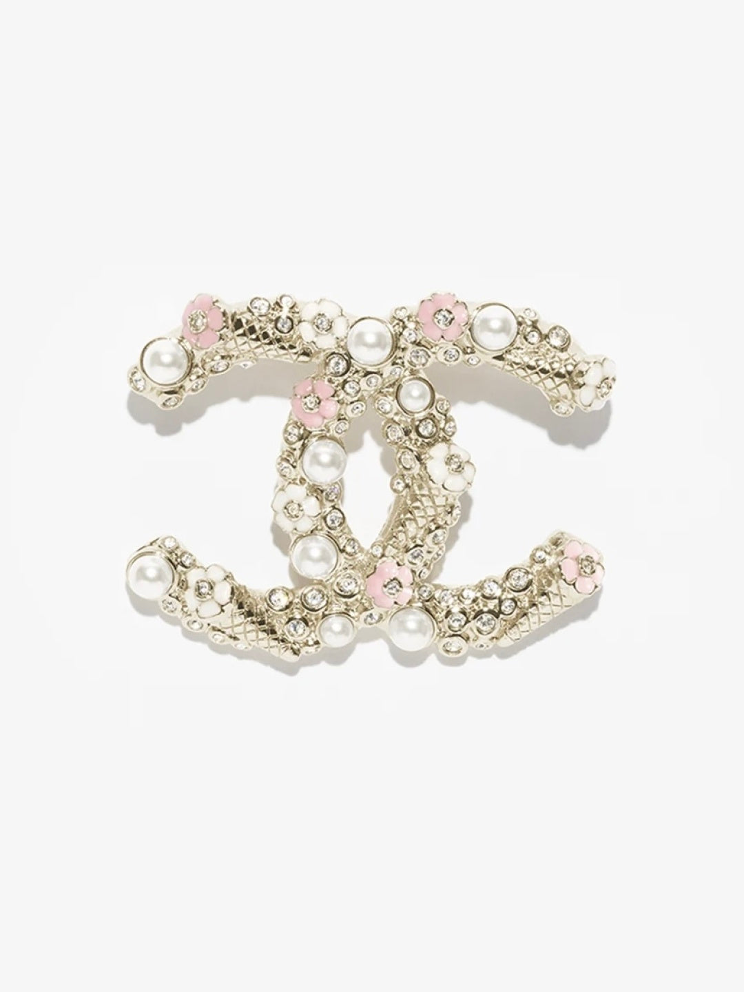 [⭐Veyra]26C Pink-White Enamel Ice Cream Cone Double C Brooch