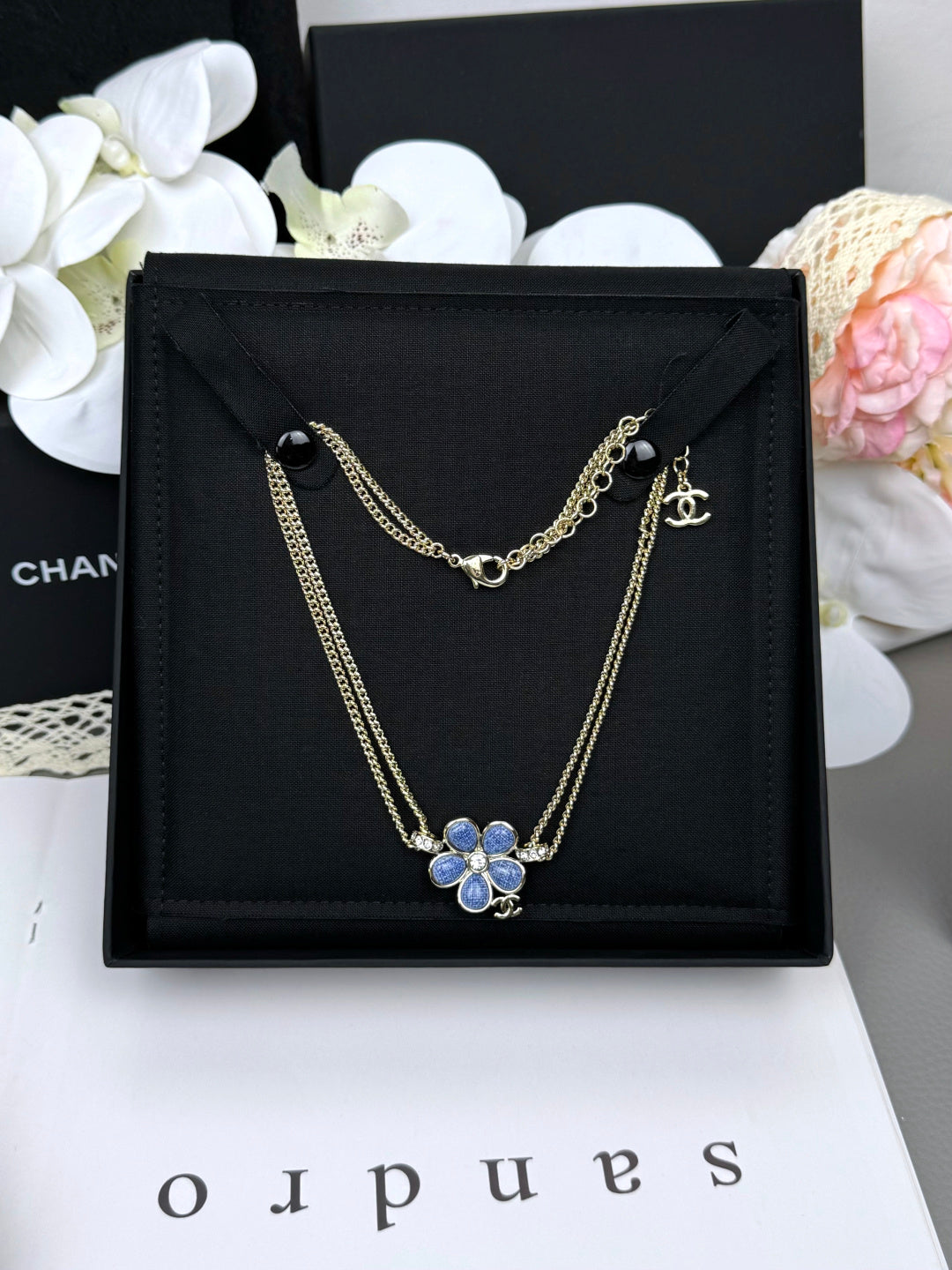 [⭐Veyra]New Blue Floral Double-Layer Necklace