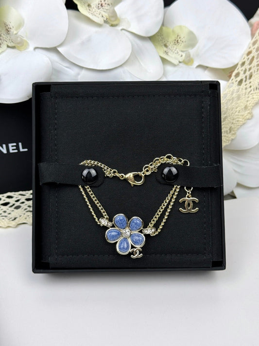 [⭐Veyra]VOLTE New Blue Floral Double-Layer Bracelet