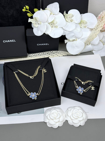 [⭐Veyra]VOLTE New Blue Floral Double-Layer Bracelet