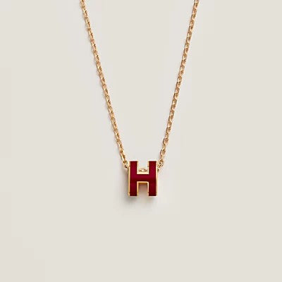 [⭐Veyra]HM CLIC RED ENAMEL GOLD NECKLACE
