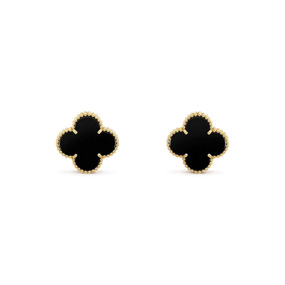 [⭐Veyra]CLOVER MEDIUM 1 MOTIFS  ONYX STUD EARRINGS