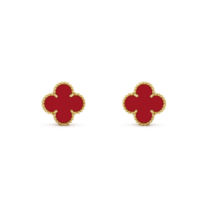 [⭐Veyra]CLOVER MINI 9.5MM CARNELIAN EARRINGS
