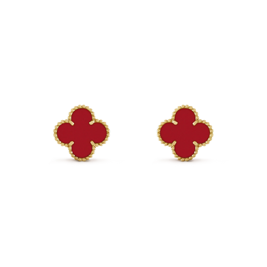 [⭐Veyra]CLOVER MINI 9.5MM CARNELIAN EARRINGS