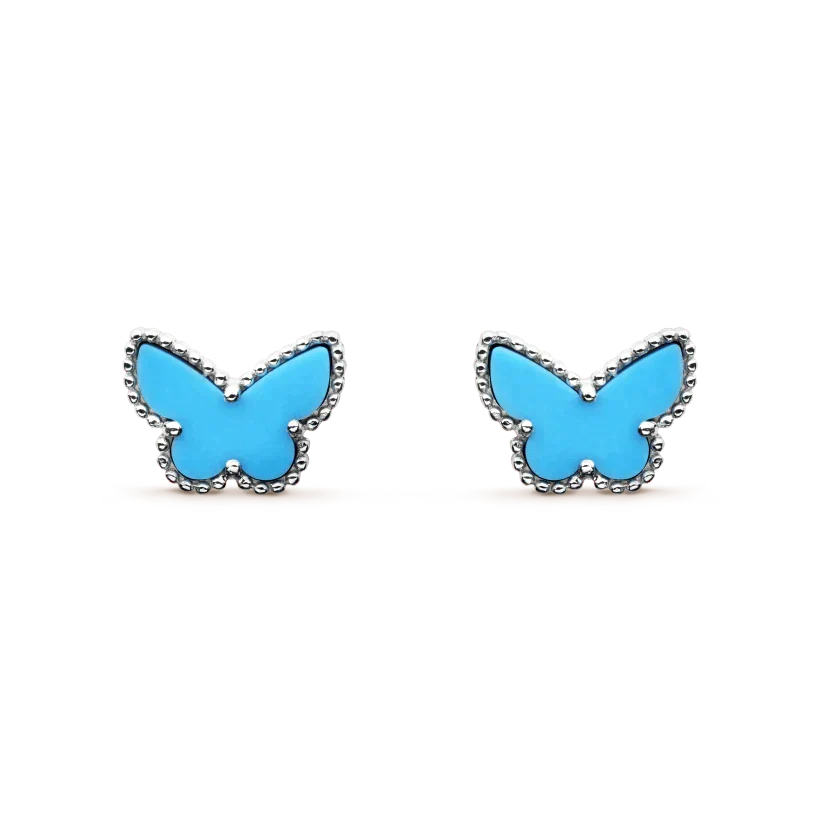 [⭐Veyra]BUTTERFLY TURQUOISE EARRINGS SILVER