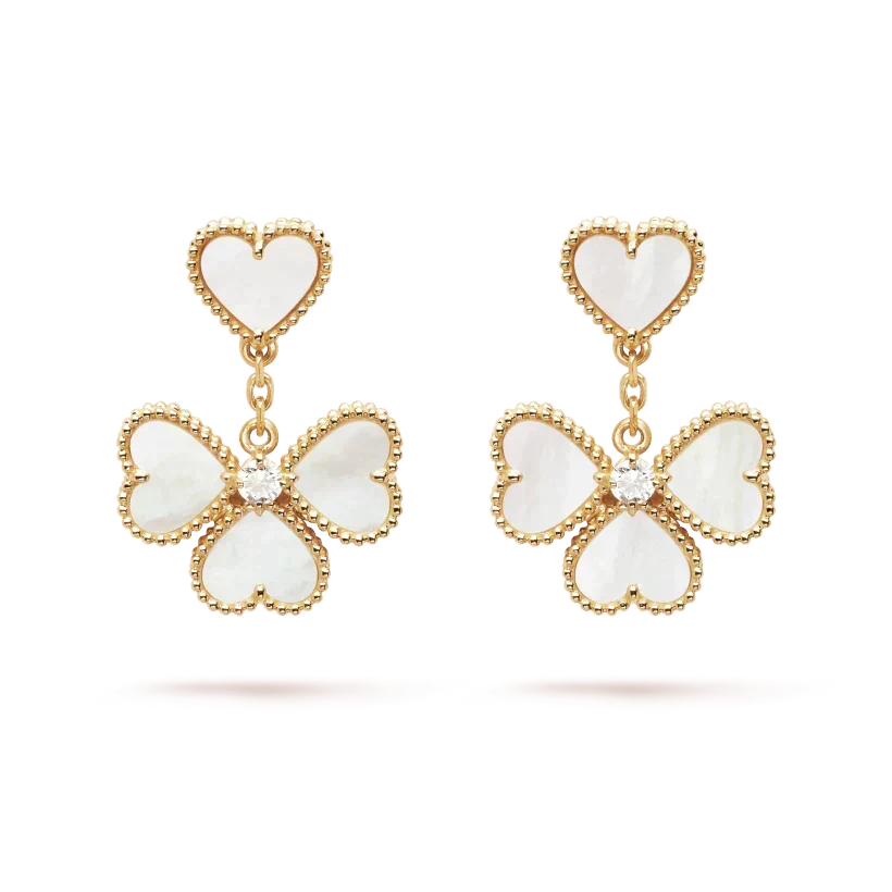 [⭐Veyra]CLOVER SWEET WHITE MOP EARRINGS