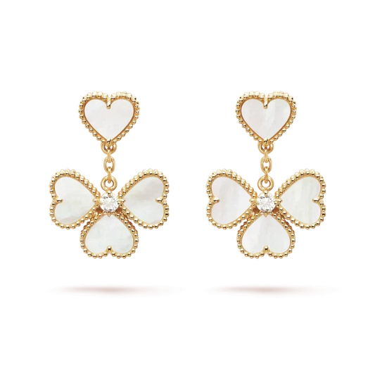 [⭐Veyra]CLOVER SWEET WHITE MOP EARRINGS