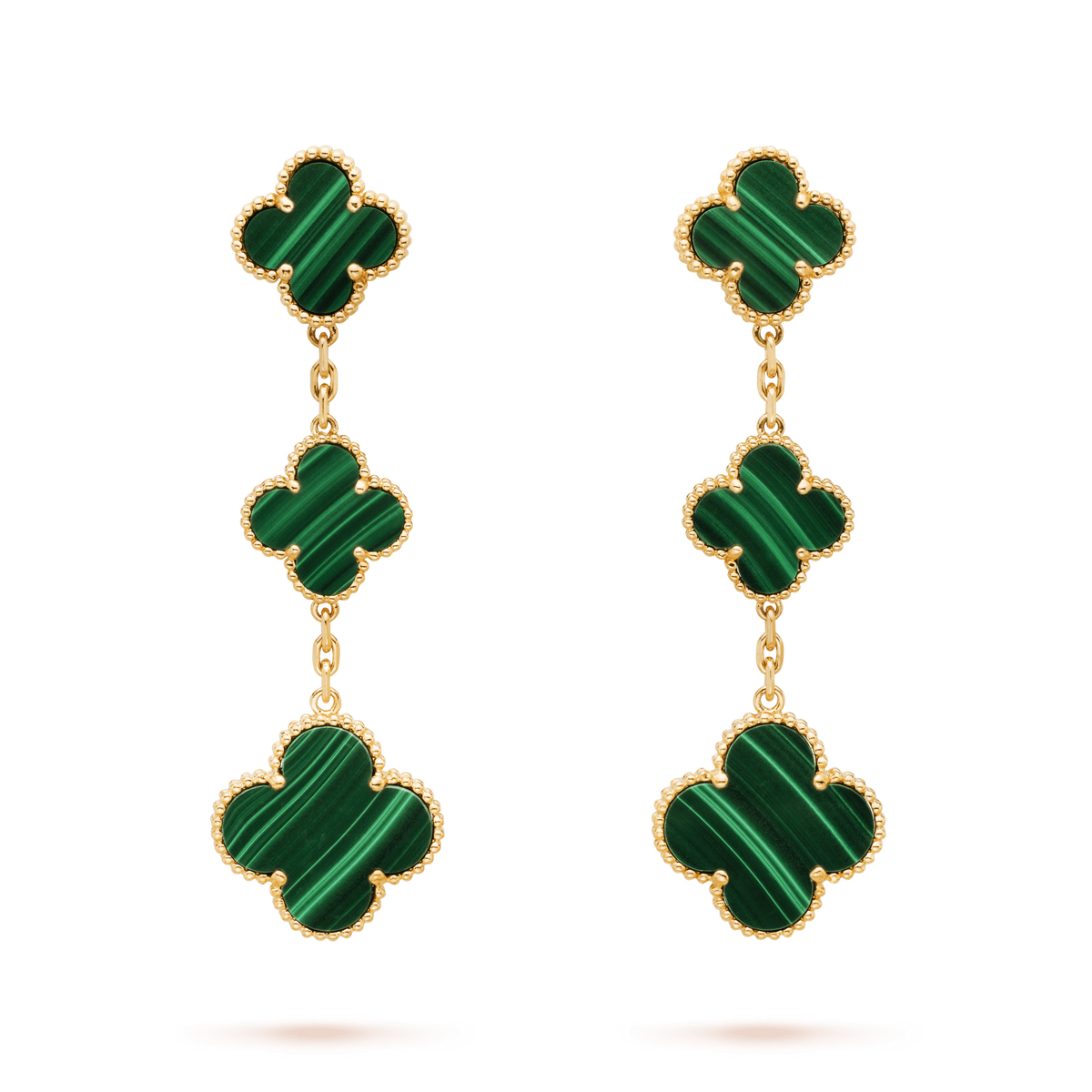 [⭐Veyra]CLOVER MALACHITE 3 MOTIFS GOLD