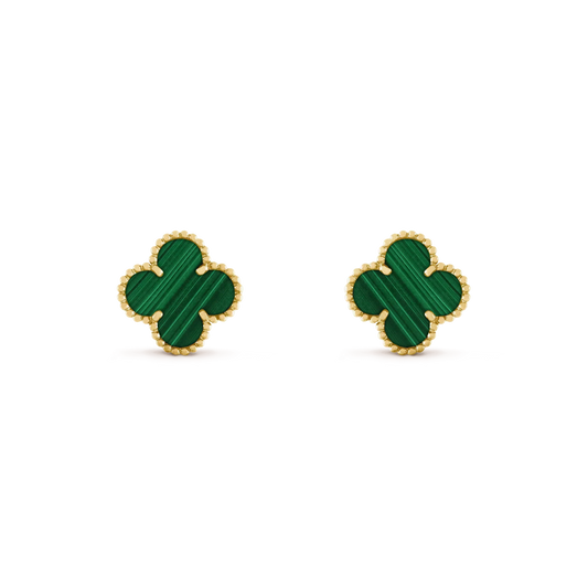 [⭐Veyra]CLOVER MEDIUM 1 MOTIFS MALACHITE  EARRINGS