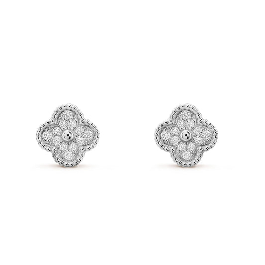 [⭐Veyra]CLOVER MINI DIAMOND STUD EARRINGS
