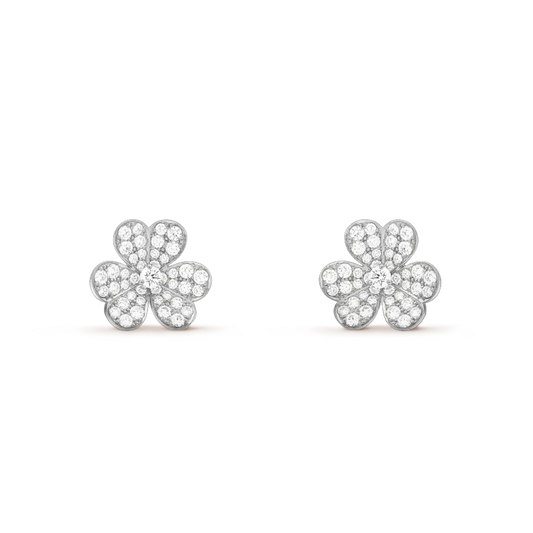[⭐Veyra]CLOVER COMOS DIAMOND EARRINGS SILVER