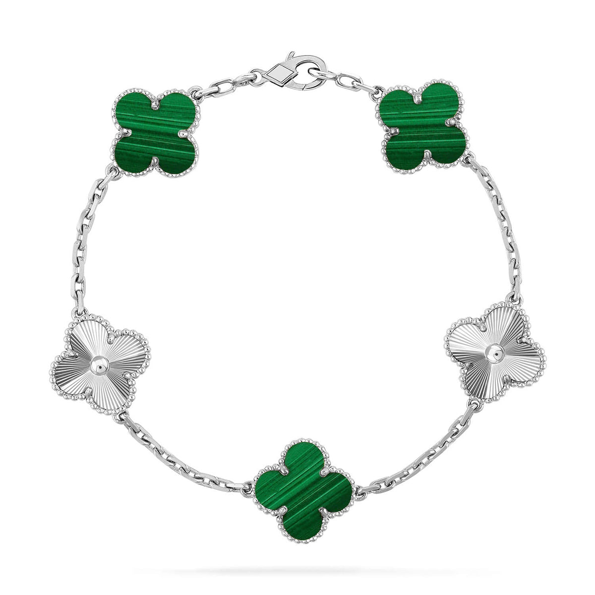 [⭐Veyra] CLOVER 5 MOTIF MALACHITE BRACELET COLLECTION