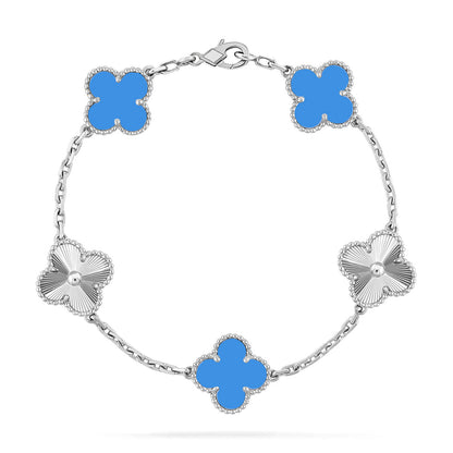[⭐Veyra] CLOVER 5 MOTIF BLUE AGATE BRACELET COLLECTION