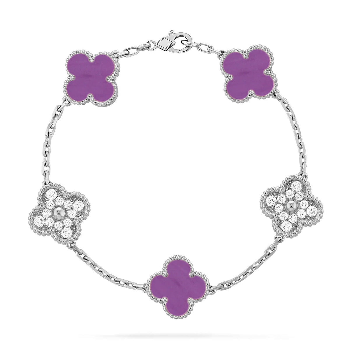 [⭐Veyra] CLOVER 5 MOTIF VIOLET BRACELET COLLECTION