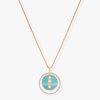 [⭐Veyra]Demo MOVE 3 DIAMONDS TURQUOISE PINK GOLD DIAMOND NECKLACE
