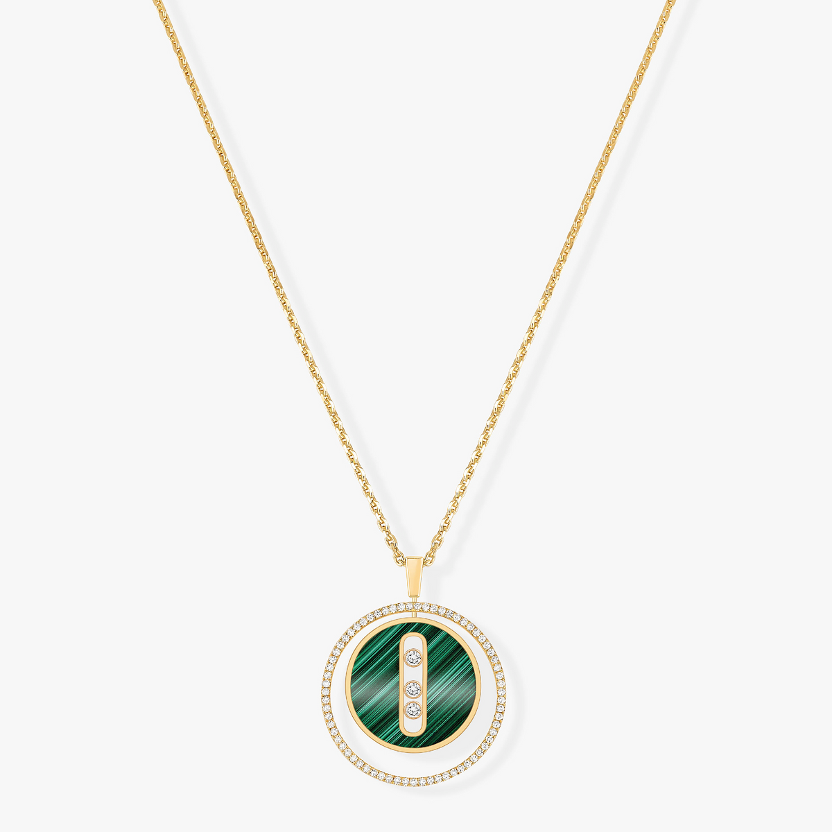 [⭐Veyra]Demo MOVE 3 DIAMOND MALACHITE GOLD DIAMOND NECKLACE