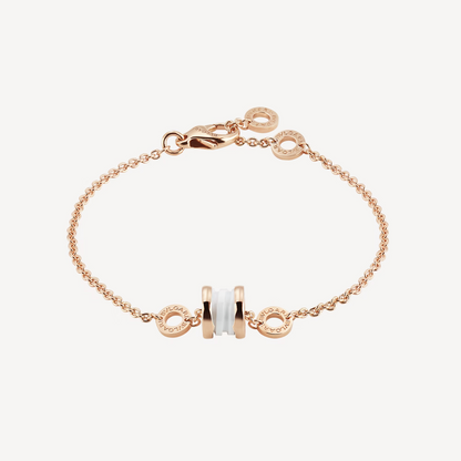 [⭐Veyra]ZERO 1 SOFT PINK GOLD AND WHITE CERAMIC BRACELET