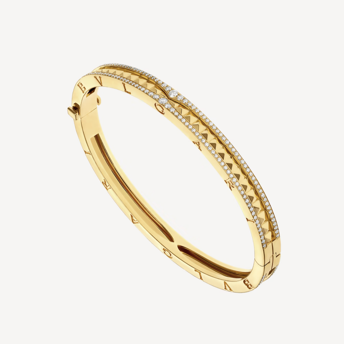 [⭐Veyra]ZERO 1 SPIRAL AND PAVED DIAMOND GOLD BRACELET