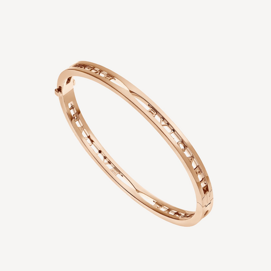 [⭐Veyra]ZERO 1 SPIRAL LOGO PINK GOLD BRACELET