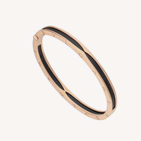[⭐Veyra]ZERO 1 PINK GOLD WITH BLACK CERAMIC BRACELET