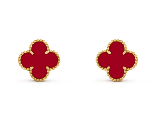 [⭐Veyra] CLOVER 20MM RED AGATE EARRINGS