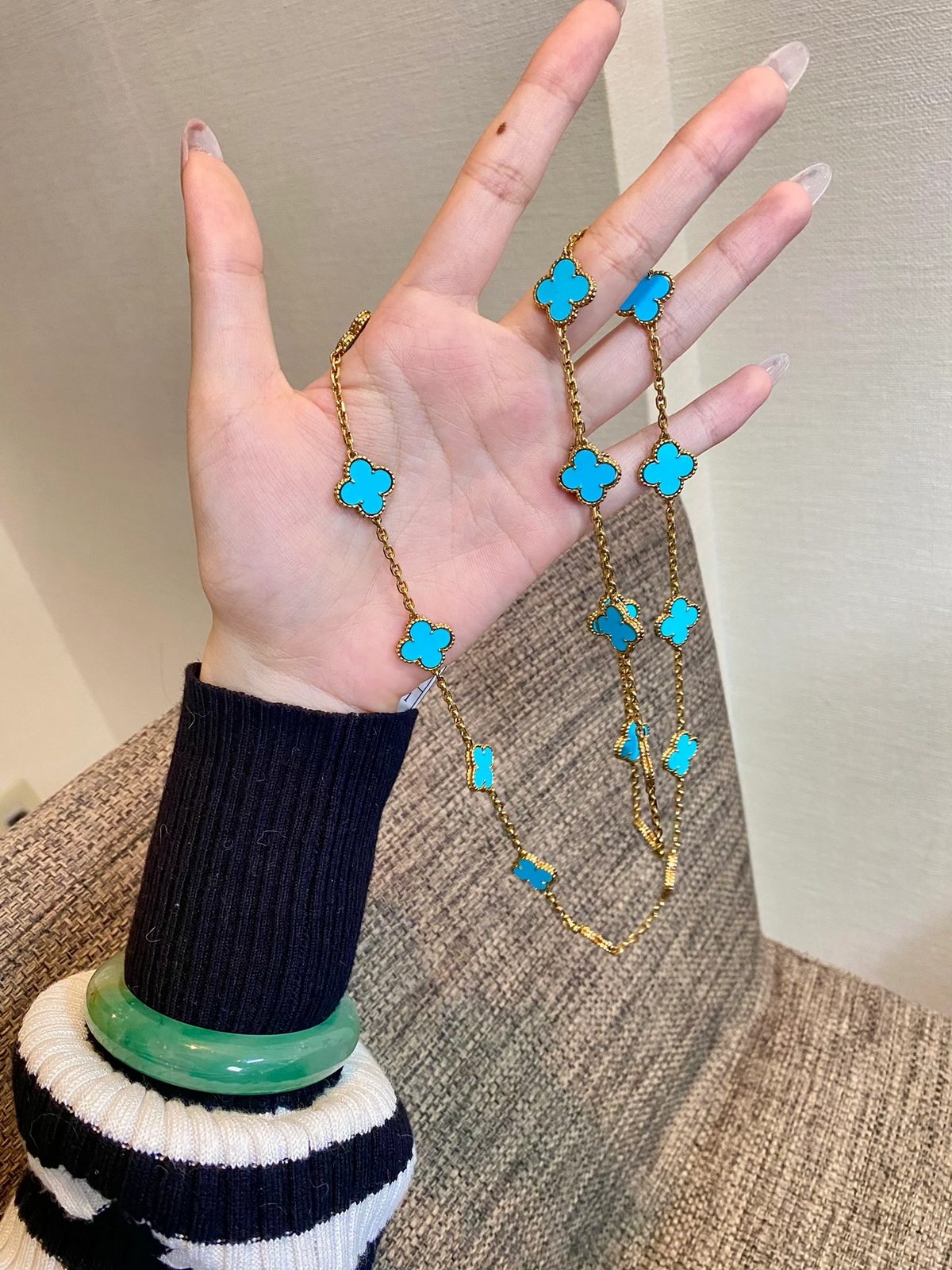 [⭐Veyra]CLOVER 20 MOTIFS TURQUOISE GOLD