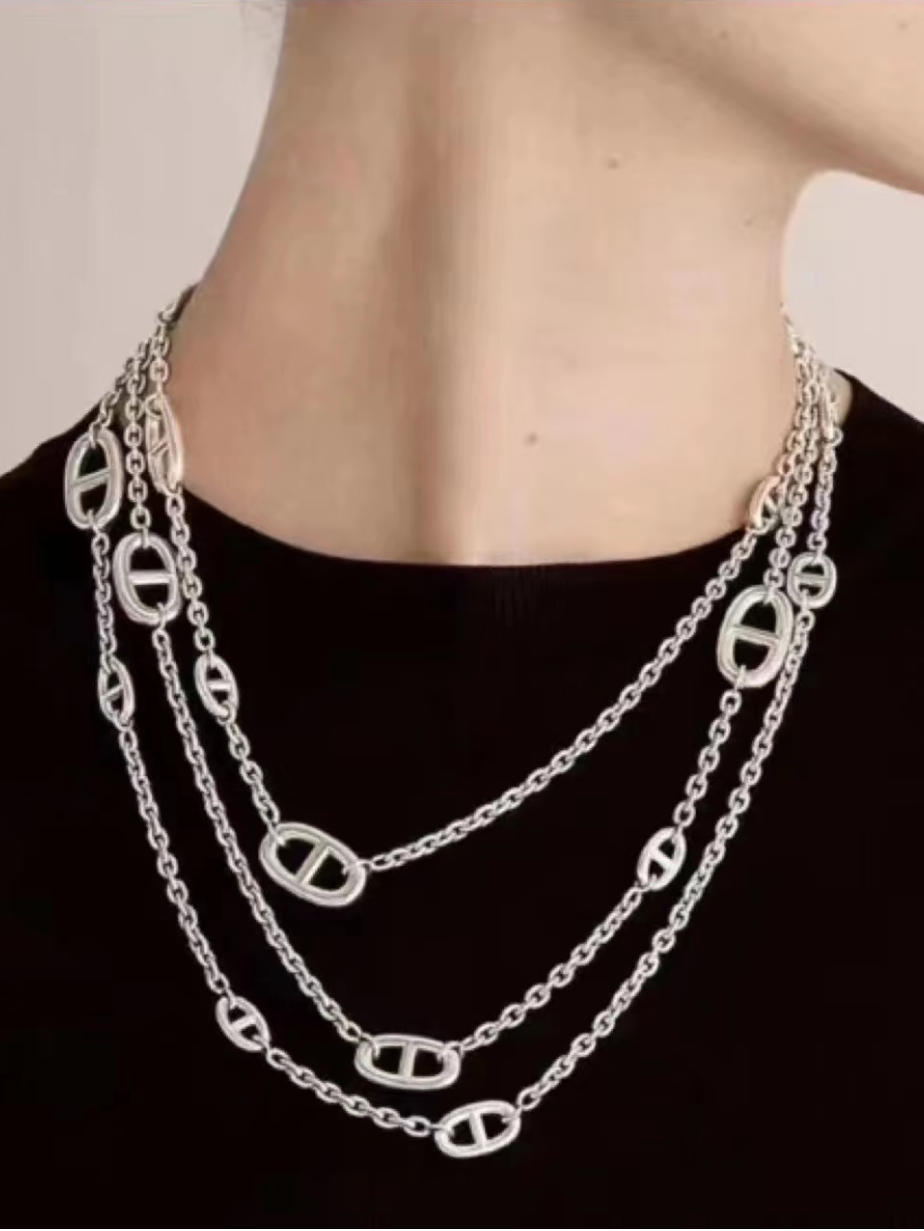 [⭐Veyra]Classic Silver Sweater Chain
